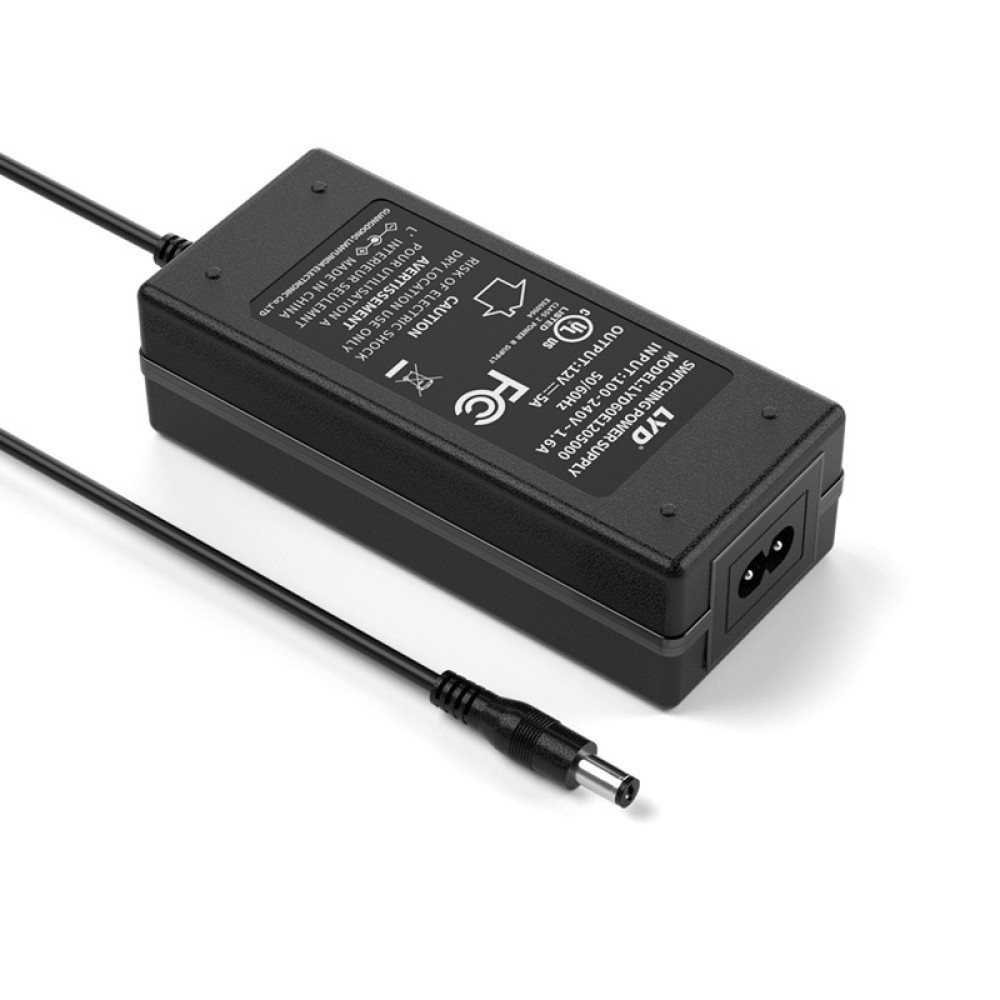 [UL Listed] 12V5A Power Supply with 5.5x2.1mm DC Plug