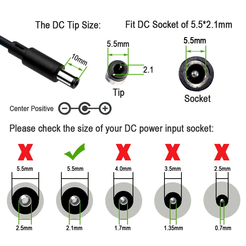 [UL Listed] 12V4A Power Supply with 5.5x2.1mm DC Plug