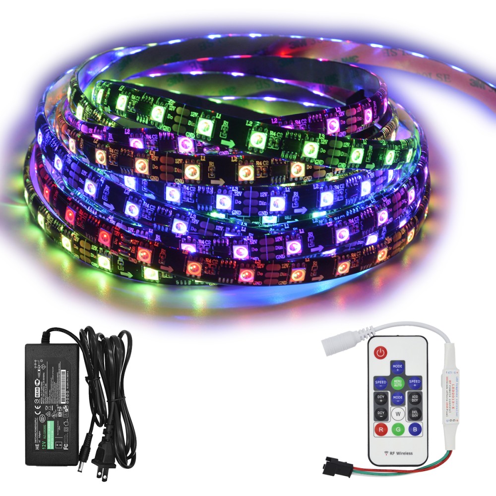 12V Black WS2811/16703 LED Strip 300LED/5M