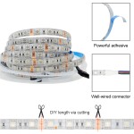 Black/White Strip 12V 5050 RGB 7-Color Changing LED Strip IP65 Waterproof