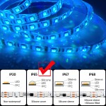 Black/White Strip 12V 5050 RGB 7-Color Changing LED Strip IP65 Waterproof